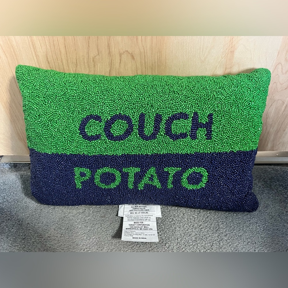 Kate Spade xTarget 18"x12" Couch Potato Beaded
Colorblock  Lumbar Throw
Pillow.